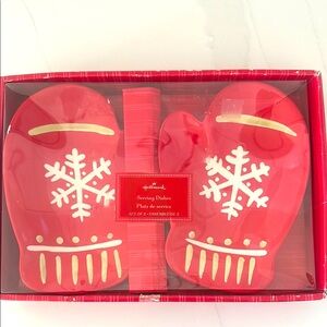 Hallmark Red Mitten Serving Dishes
